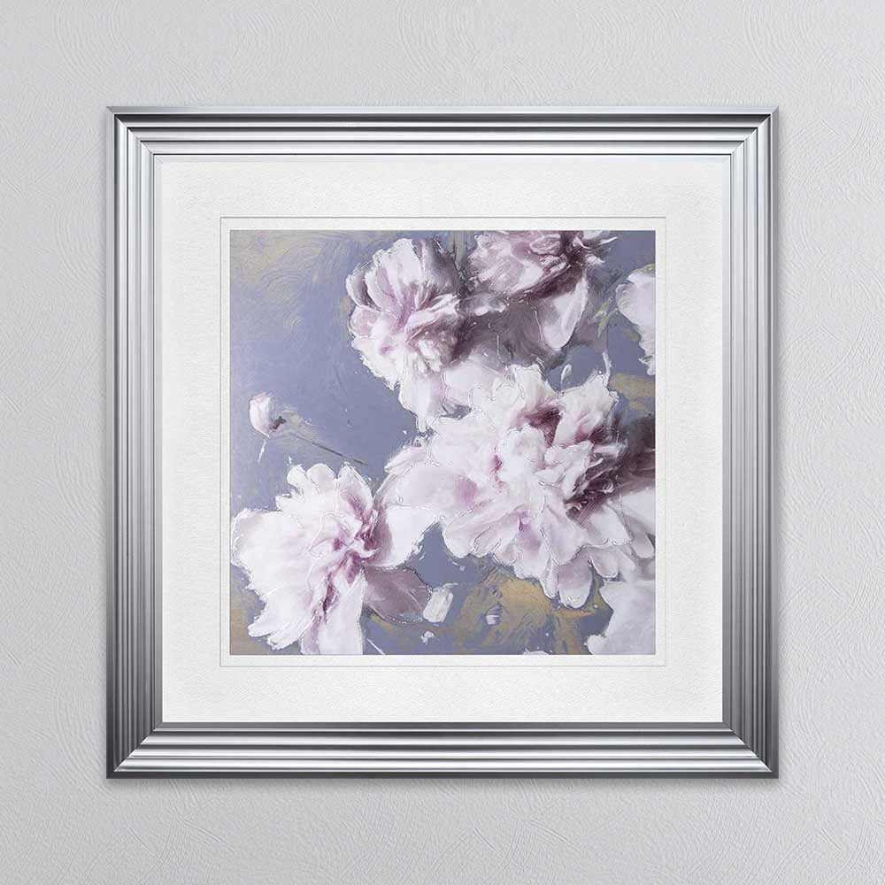 Peony Flowers 2 with White Mount Framed Wall Art