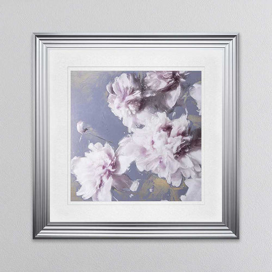 Peony Flowers 2 with White Mount Framed Wall Art