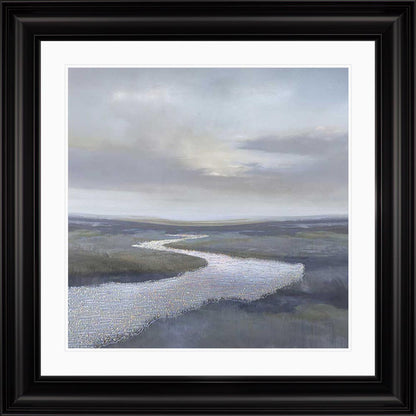 Riverbend 3 with White Mount Framed Wall Art