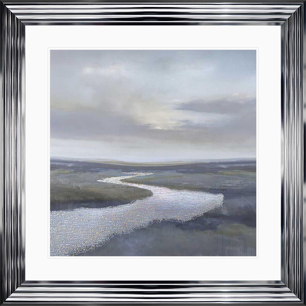 Riverbend 3 with White Mount Framed Wall Art
