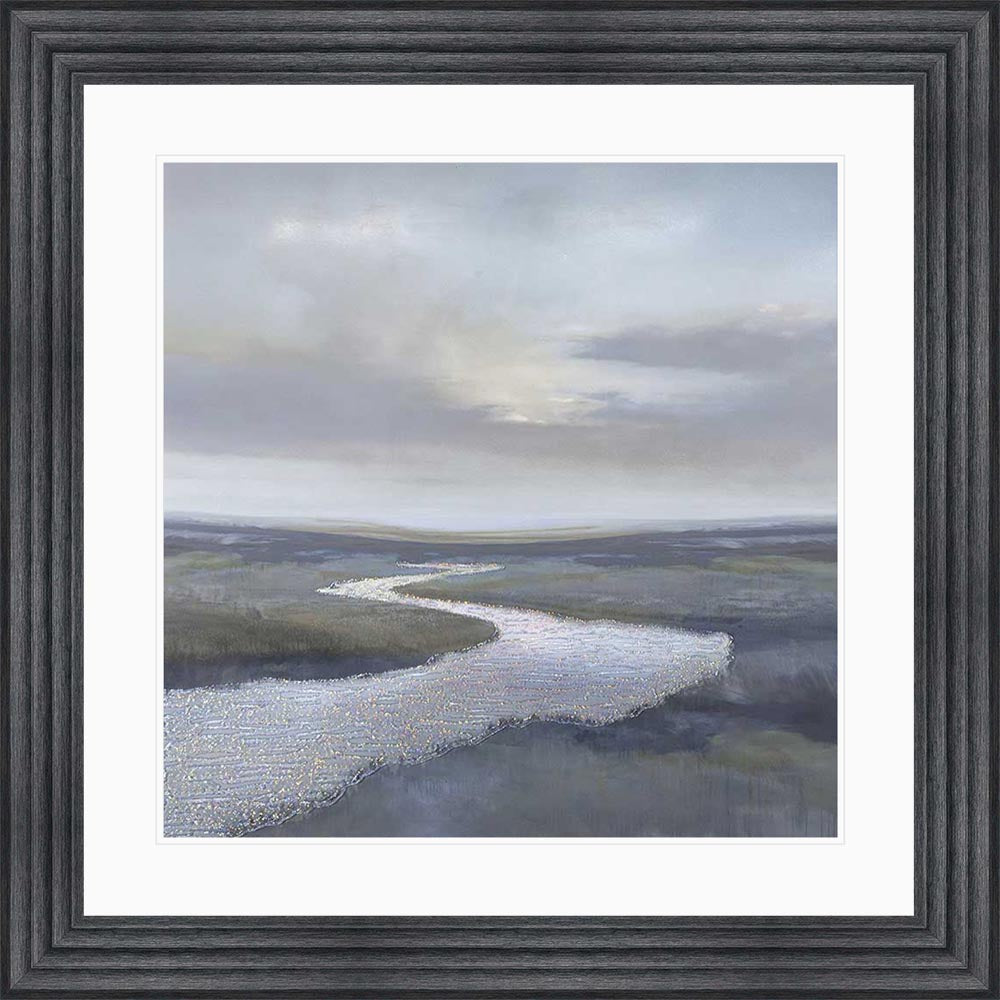 Riverbend 3 with White Mount Framed Wall Art