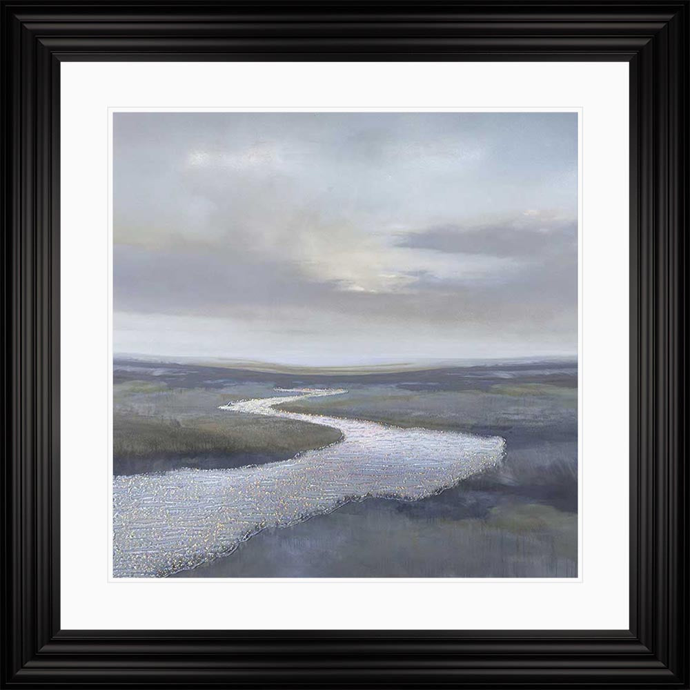 Riverbend 3 with White Mount Framed Wall Art