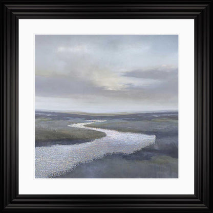 Riverbend 3 with White Mount Framed Wall Art