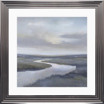 Riverbend 3 with White Mount Framed Wall Art