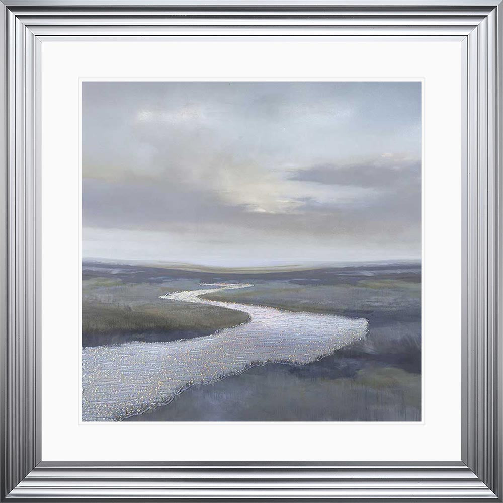 Riverbend 3 with White Mount Framed Wall Art