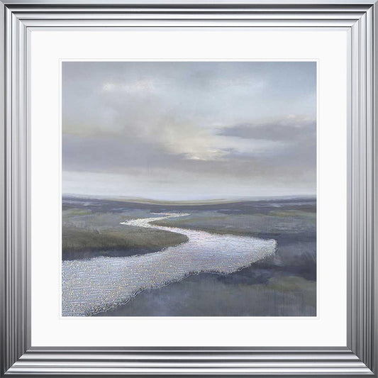 Riverbend 3 with White Mount Framed Wall Art