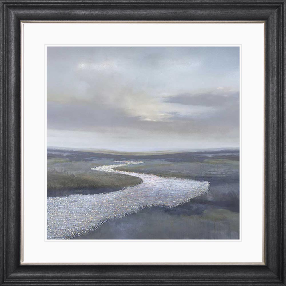 Riverbend 3 with White Mount Framed Wall Art
