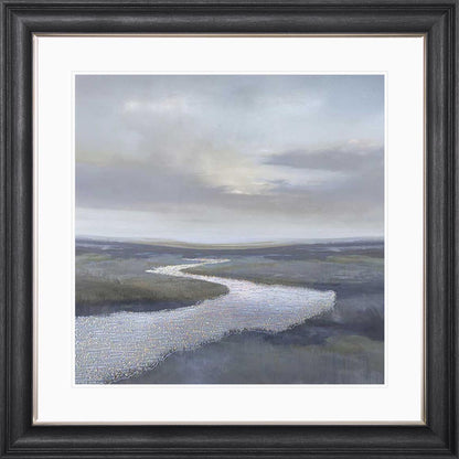 Riverbend 3 with White Mount Framed Wall Art