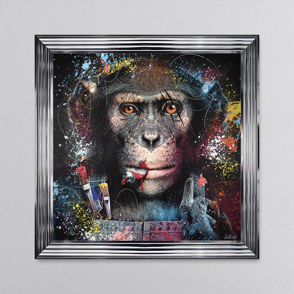 Colour Artist Monkey Framed Wall Art