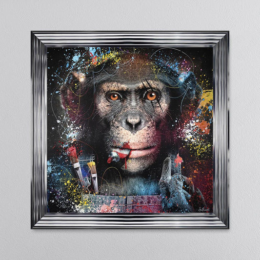 Colour Artist Monkey Framed Wall Art