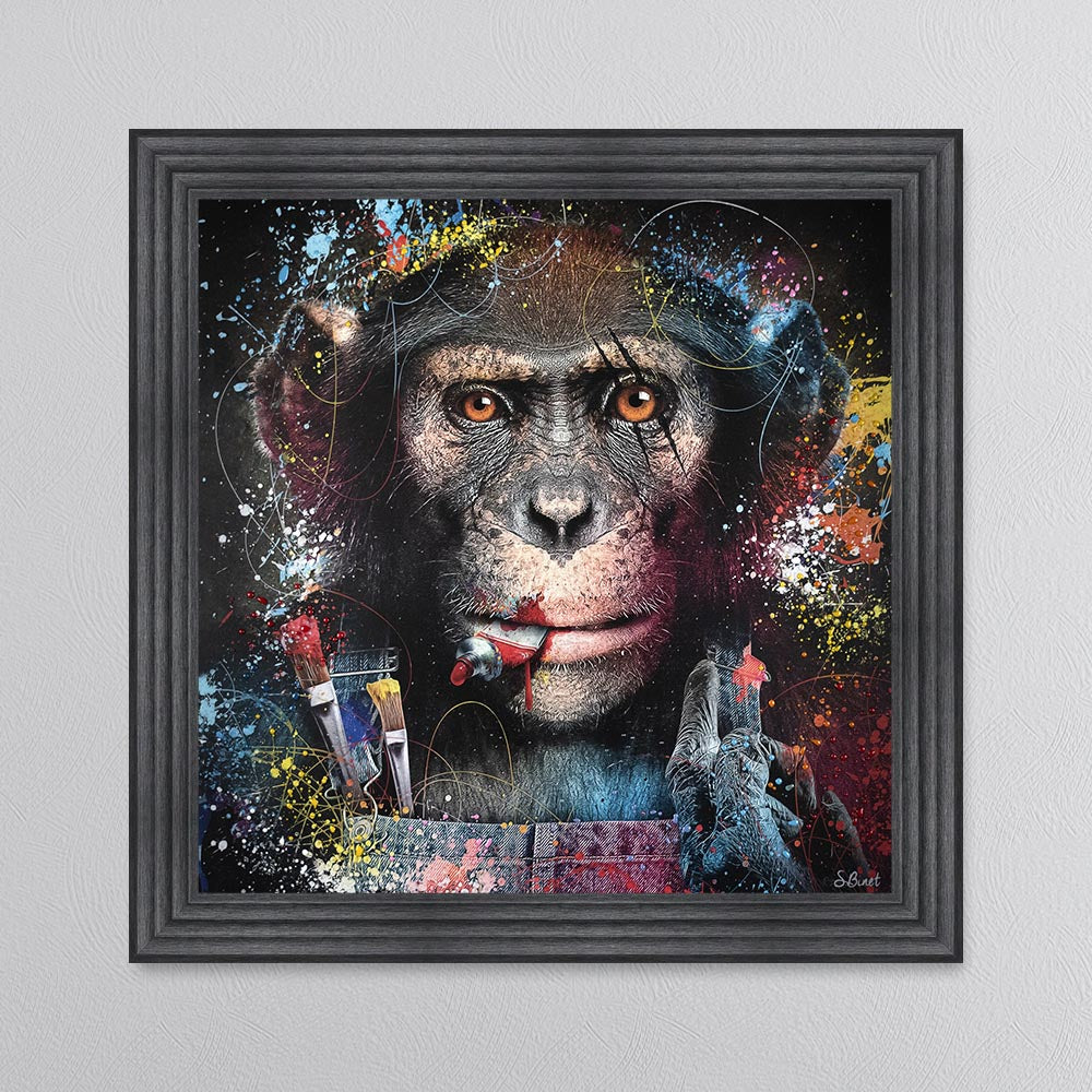Colour Artist Monkey Framed Wall Art
