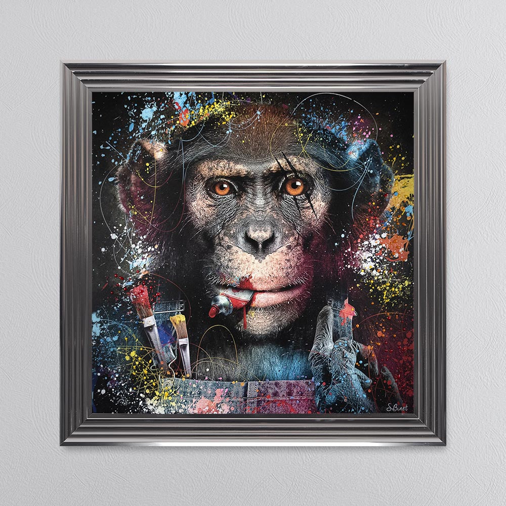 Colour Artist Monkey Framed Wall Art