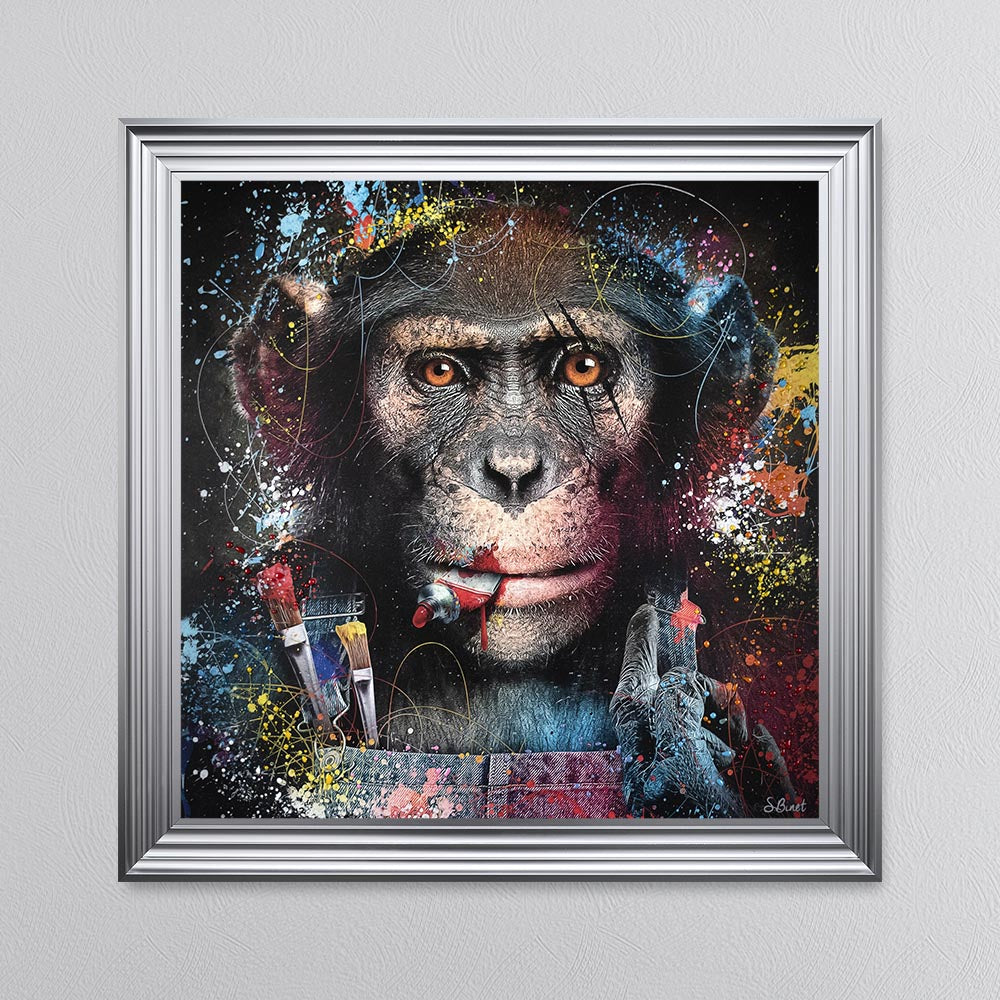 Colour Artist Monkey Framed Wall Art