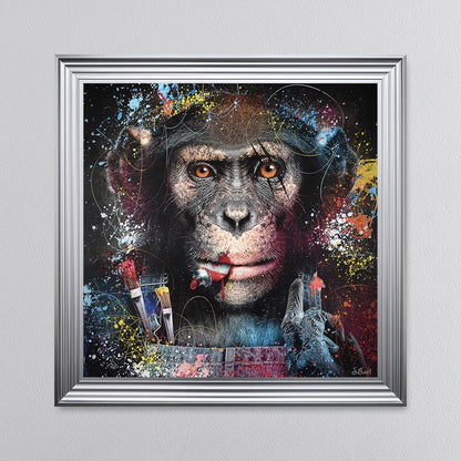 Colour Artist Monkey Framed Wall Art