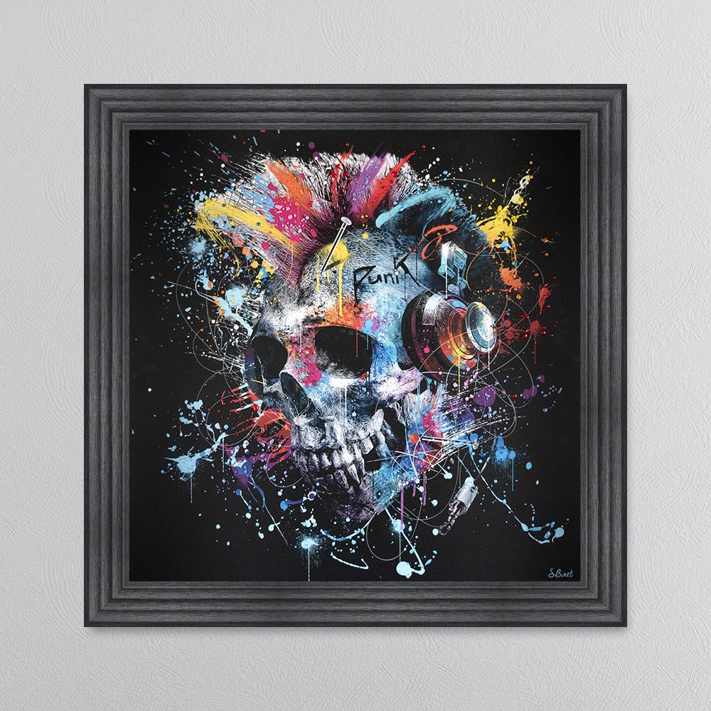 Colour Skull Framed Wall Art