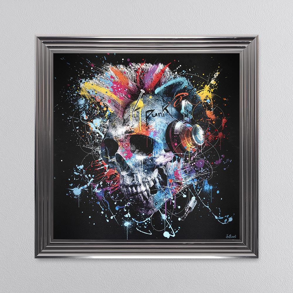Colour Skull Framed Wall Art
