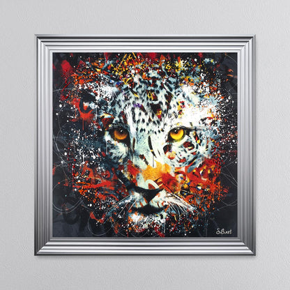 Colour Snow Leopard Framed Wall Art