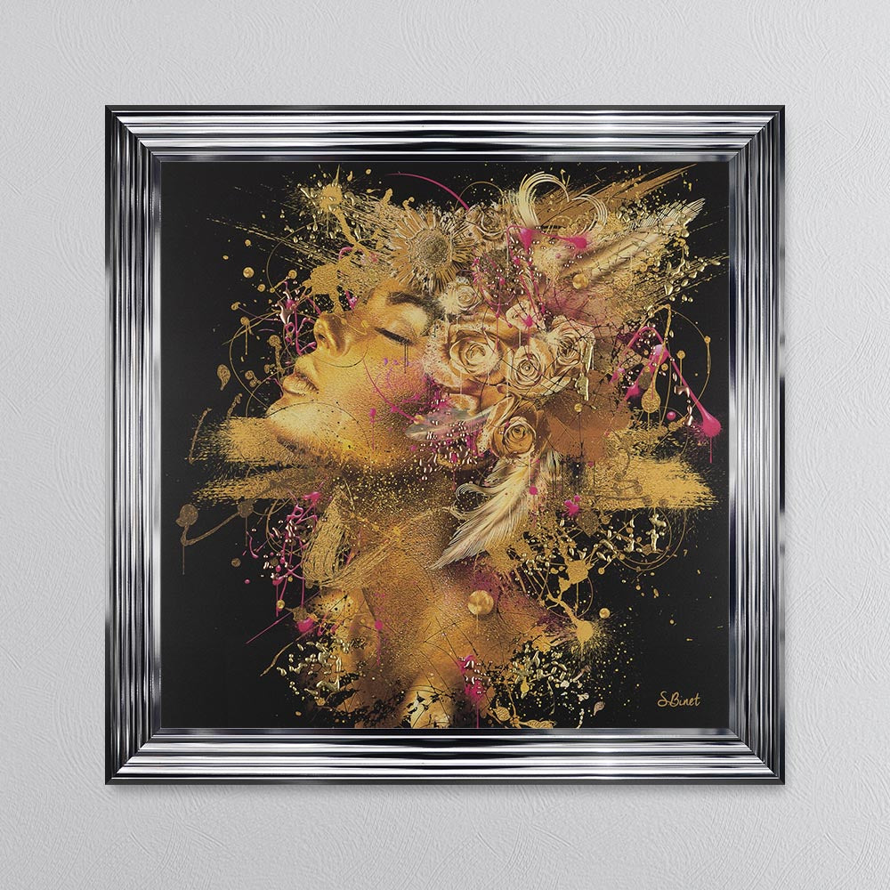 Golden Love Framed Wall Art
