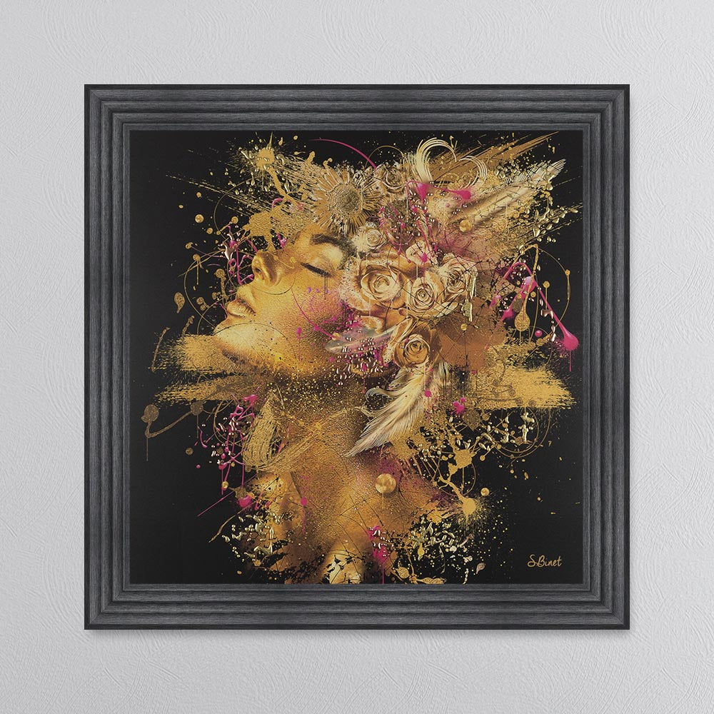 Golden Love Framed Wall Art