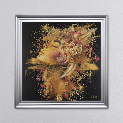 Golden Love Framed Wall Art