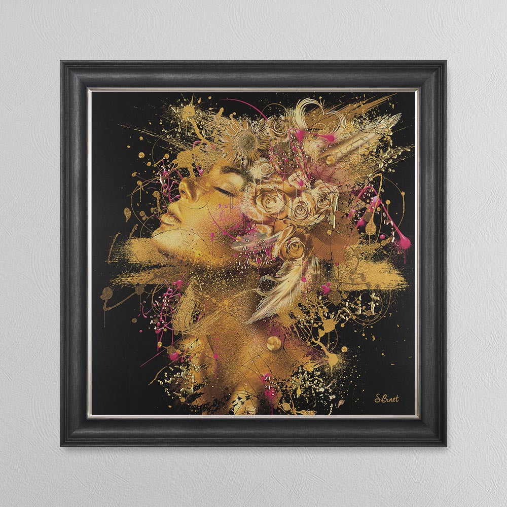 Golden Love Framed Wall Art