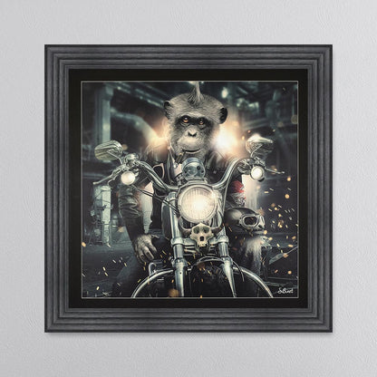 Motorbike Monkey Framed Wall Art