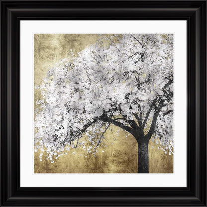 Silver Blossoms with White Mount Framed Wall Art