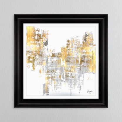 Silver & Gold No. 1 with White Mount Framed Wall Art