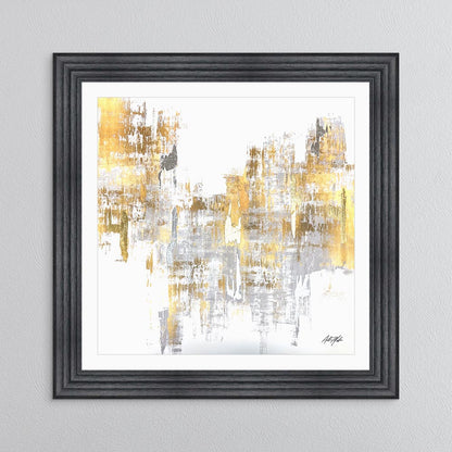 Silver & Gold No. 1 with White Mount Framed Wall Art
