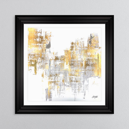 Silver & Gold No. 1 with White Mount Framed Wall Art