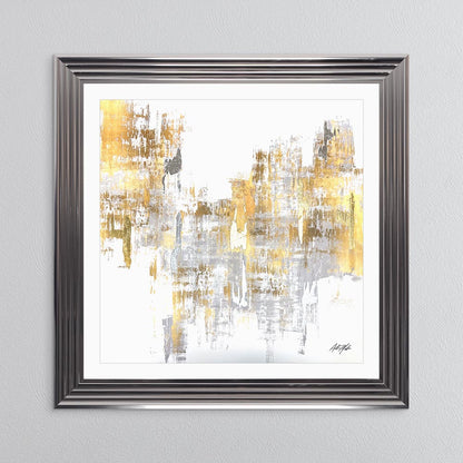 Silver & Gold No. 1 with White Mount Framed Wall Art