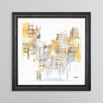 Silver & Gold No. 1 with White Mount Framed Wall Art