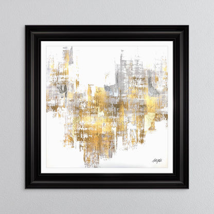 Silver & Gold No. 2 with White Mount Framed Wall Art
