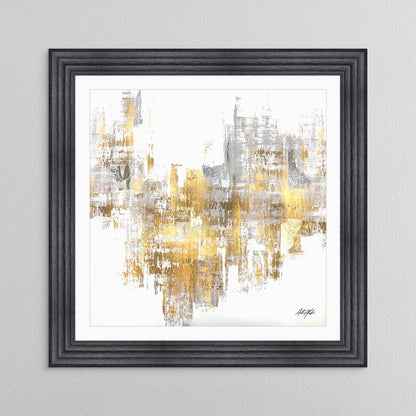Silver & Gold No. 2 with White Mount Framed Wall Art