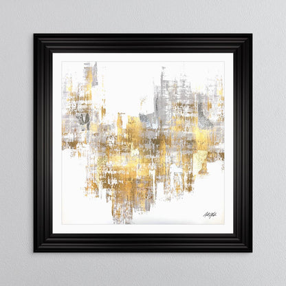 Silver & Gold No. 2 with White Mount Framed Wall Art
