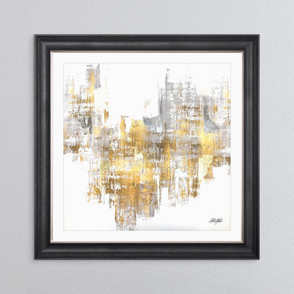 Silver & Gold No. 2 with White Mount Framed Wall Art