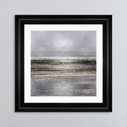 Silver Seascape 1 with White Mount Framed Wall Art