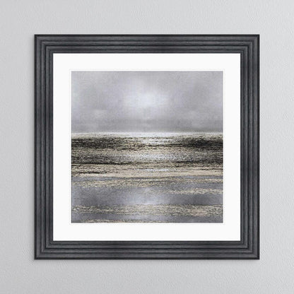 Silver Seascape 1 with White Mount Framed Wall Art