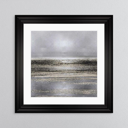 Silver Seascape 1 with White Mount Framed Wall Art
