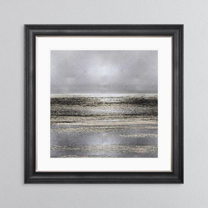 Silver Seascape 1 with White Mount Framed Wall Art