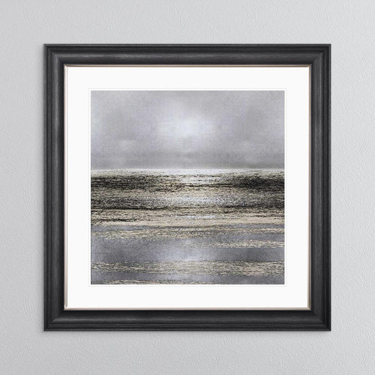 Silver Seascape 1 with White Mount Framed Wall Art