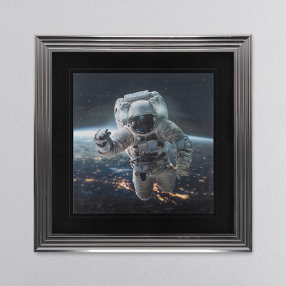 Spaceman with Black Mount Framed Wall Art
