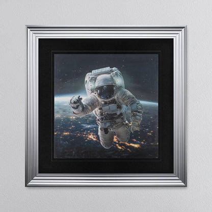 Spaceman with Black Mount Framed Wall Art