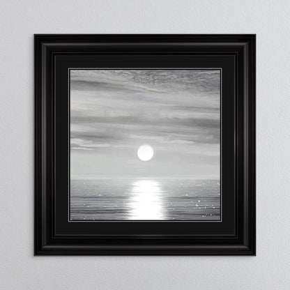 Sunlit Horizon with Black Mount Framed Wall Art