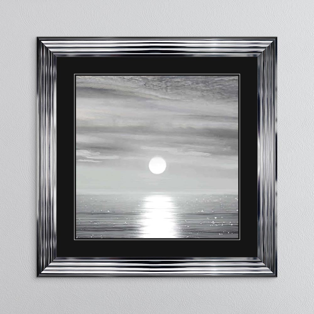 Sunlit Horizon with Black Mount Framed Wall Art