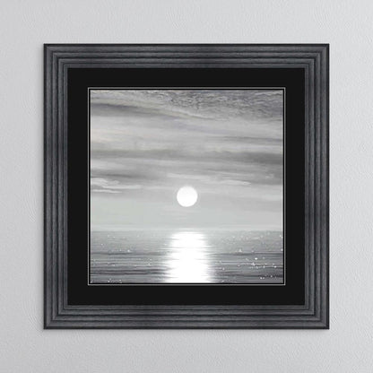 Sunlit Horizon with Black Mount Framed Wall Art