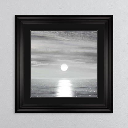Sunlit Horizon with Black Mount Framed Wall Art