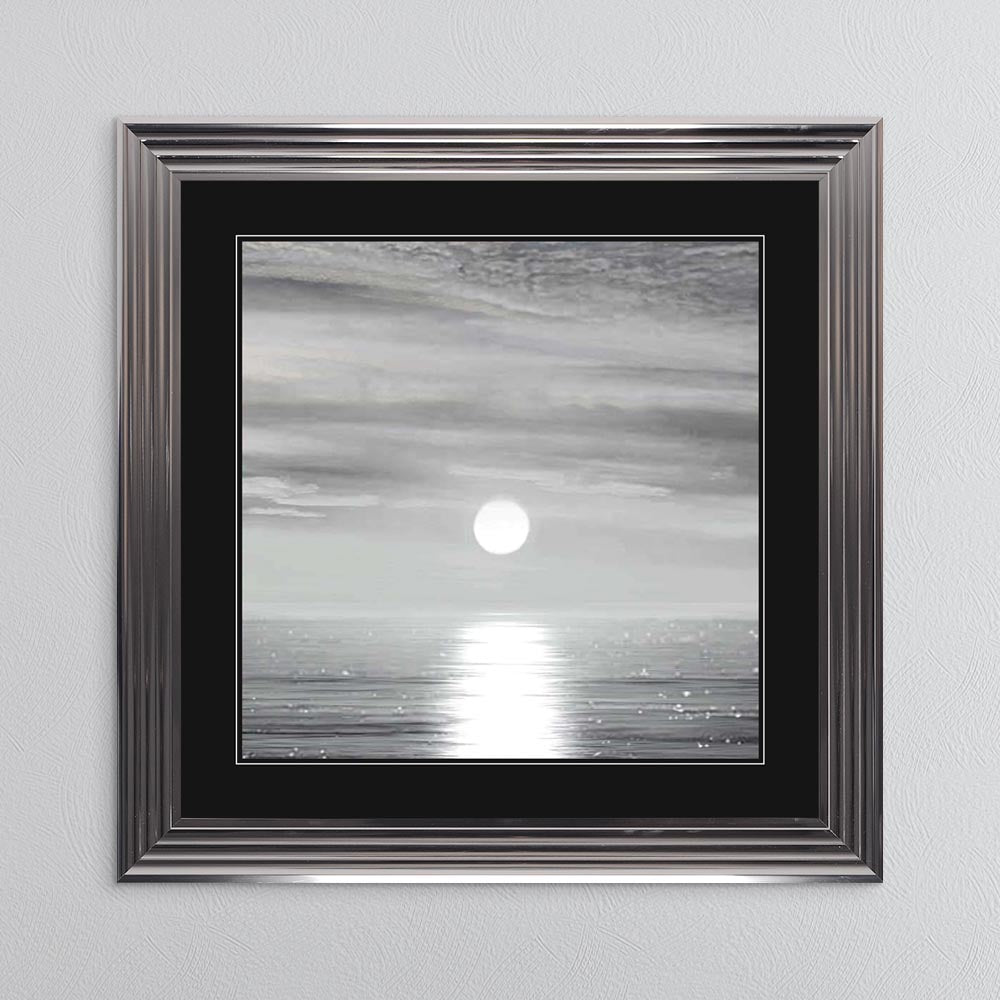 Sunlit Horizon with Black Mount Framed Wall Art