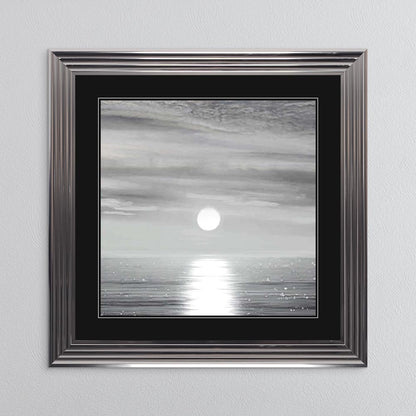 Sunlit Horizon with Black Mount Framed Wall Art