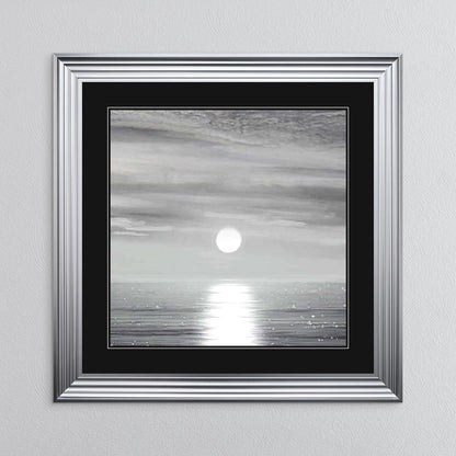 Sunlit Horizon with Black Mount Framed Wall Art